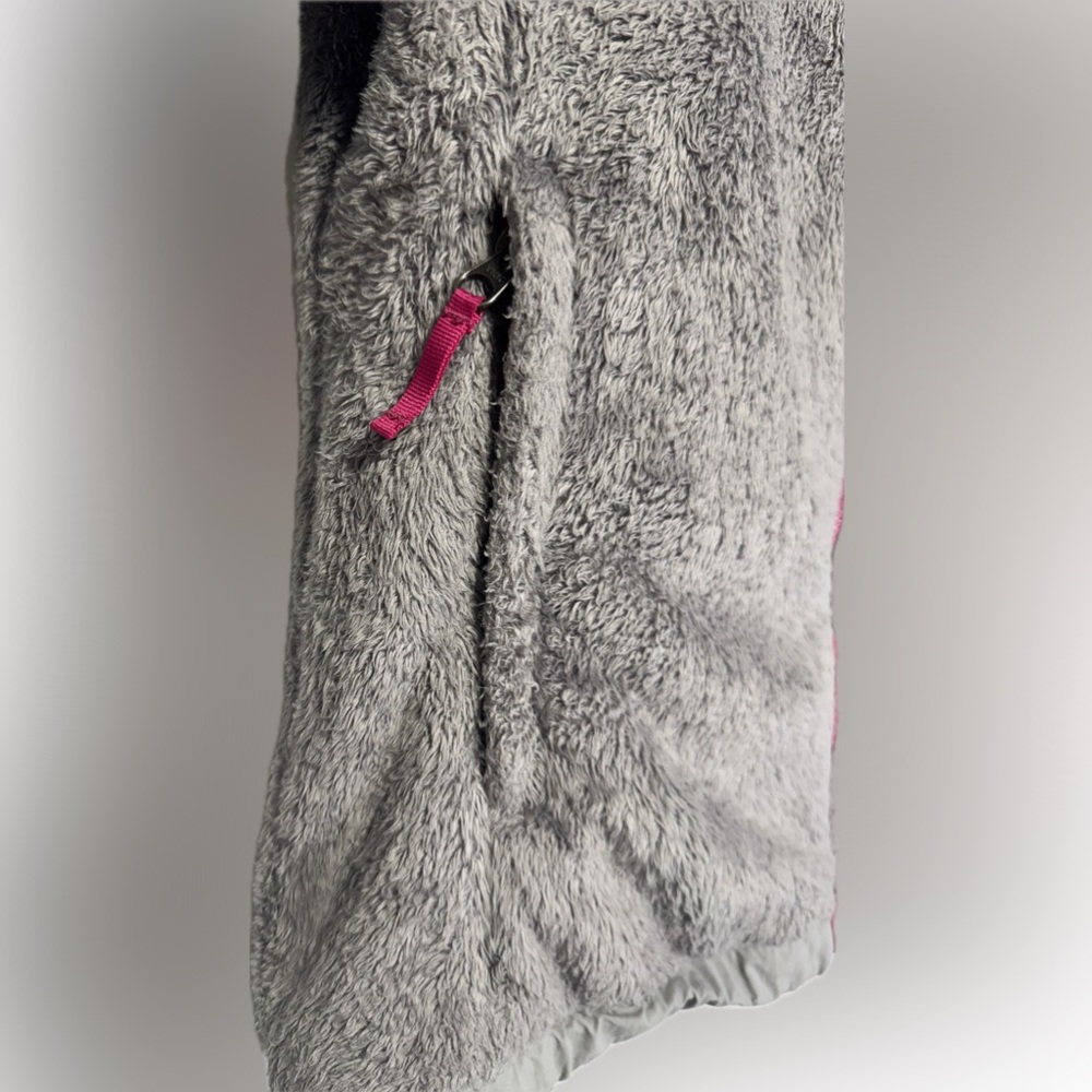The North Face Youth Large Fleece Pullover Jacket Pink/Gray - Picture 10 of 15